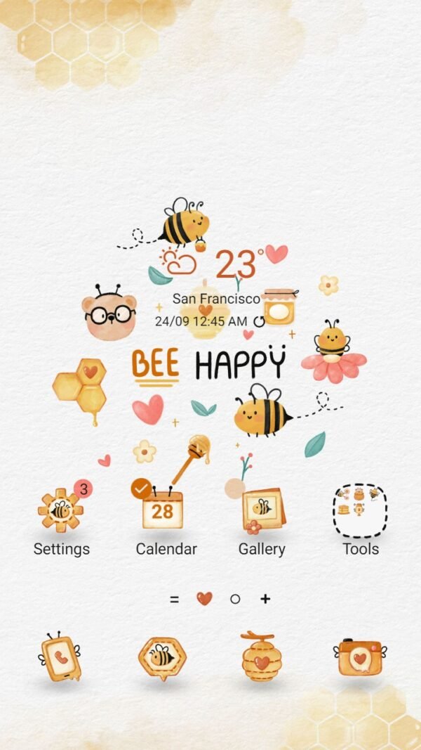 Samsung Themes: ❤️Mun❤️ Bee Happy ~❤️ Premium Theme happy time for honey bees