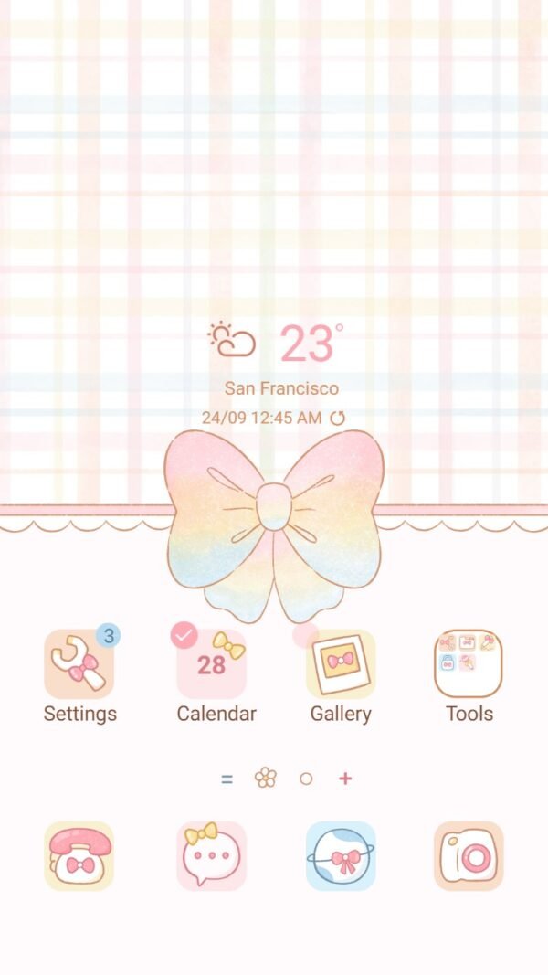 Samsung Themes: ❤️Mun❤️ Pastel Coquette Ribbon ~❤️ Premium Theme about trendy coquette girlie ribbon