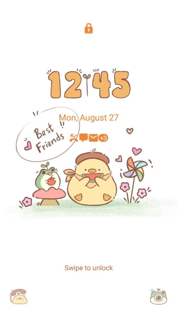 Samsung Themes: ❤️Mun❤️ Duck and Frog ~❤️ Premium Theme the cuteness of the frog and duck best friends - Image 2