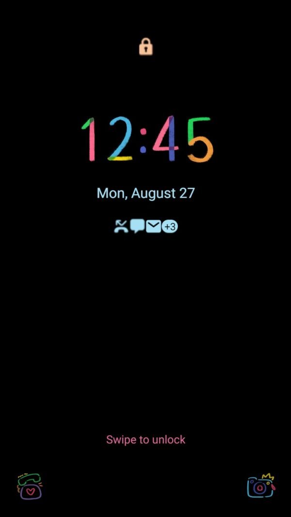 Samsung Themes: ❤️Mun❤️ Colorful Icons Dark ~❤️ Premium Theme the colorful icon drawings on a dark background - Image 2