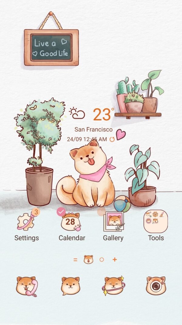 Samsung Themes: ❤️Mun❤️ Shiba Inu ~❤️ Premium Theme about cute dog in chilling room