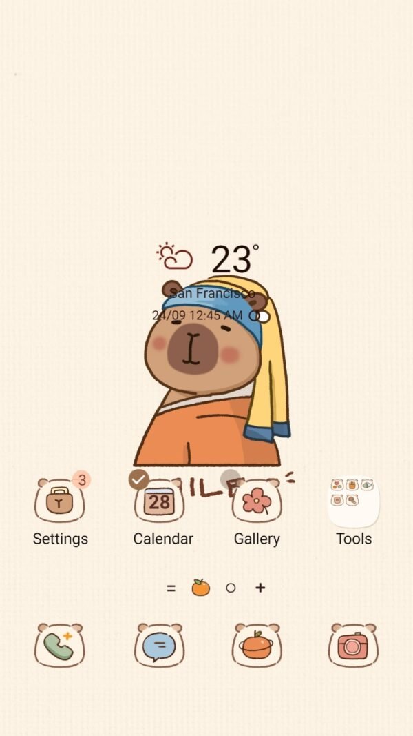 Samsung Themes: ❤️Mun❤️ Capybara Painting ~❤️ Premium Theme abstract beauty of capybara