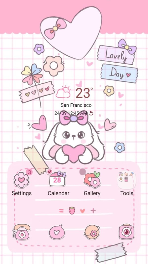 Samsung Themes: ❤️Mun❤️ Rabbit Love ~❤️ Premium Theme the cuteness of the white rabbit