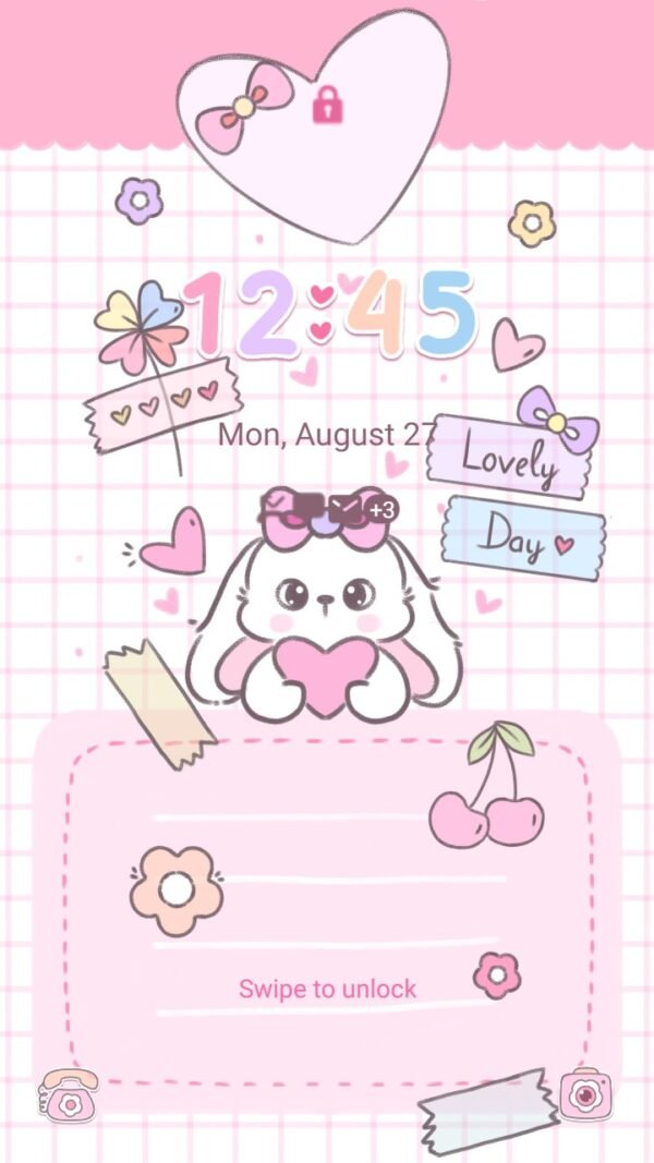 Samsung Themes: ❤️Mun❤️ Rabbit Love ~❤️ Premium Theme the cuteness of the white rabbit - Image 2