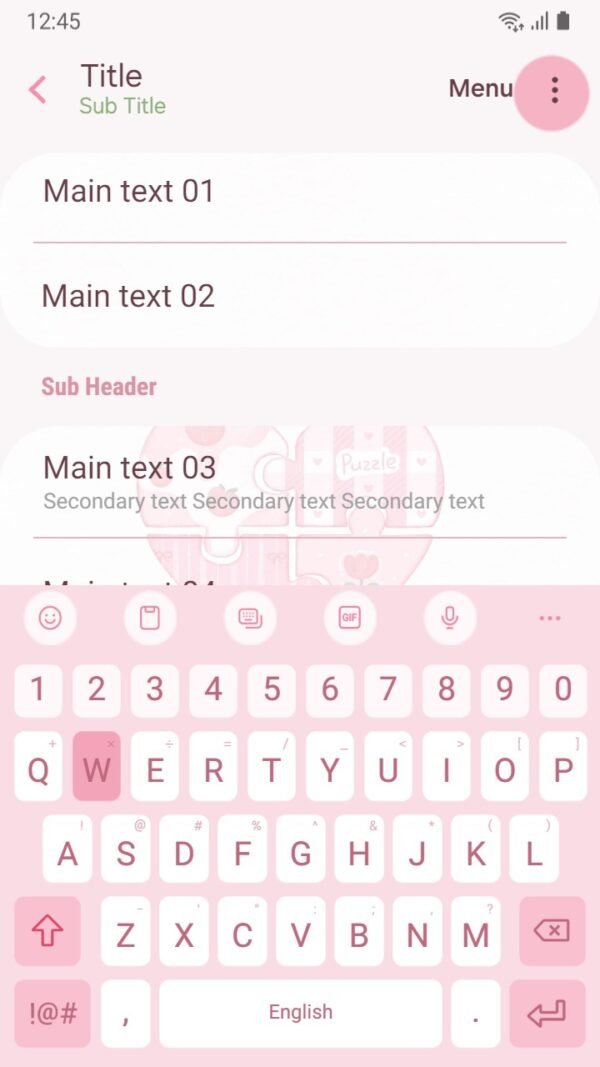 Samsung Themes: ❤️Mun❤️ Heart Piece ~❤️ Premium Theme about sweet pink heart puzzle - Image 6