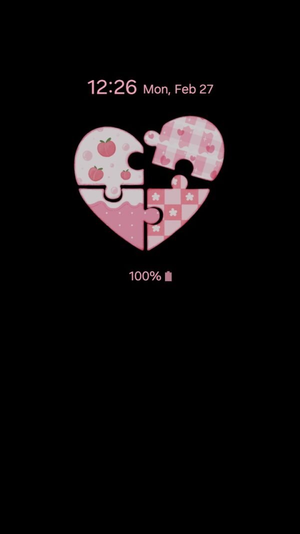 Samsung Themes: ❤️Mun❤️ Heart Piece ~❤️ Premium Theme about sweet pink heart puzzle - Image 7