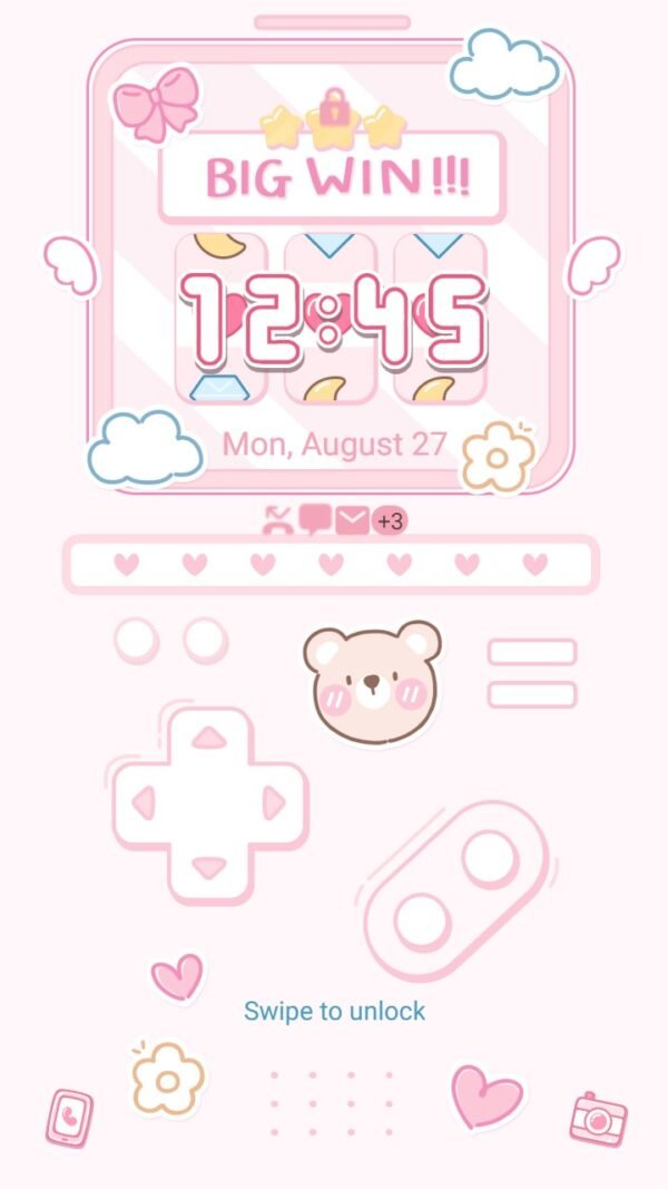 Samsung Themes: ❤️Mun❤️ Z Flip Gameboy ~❤️ Premium Theme cute pink foldable handheld game console - Image 2