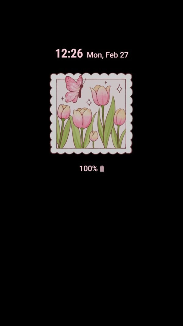 Samsung Themes: ❤️Mun❤️ Tulip Stamp ~❤️ Premium Theme the cuteness of these pink tulip themed stamps - Image 7