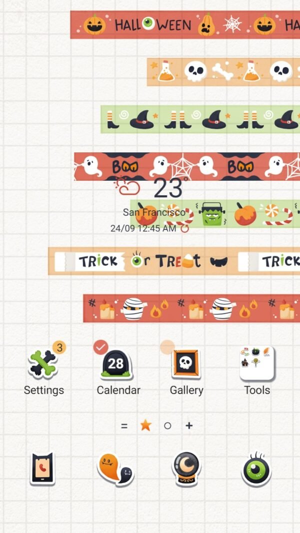 Samsung Themes: ❤️Mun❤️ Halloween Strips ~❤️ Premium Theme the super cute Halloween color strips