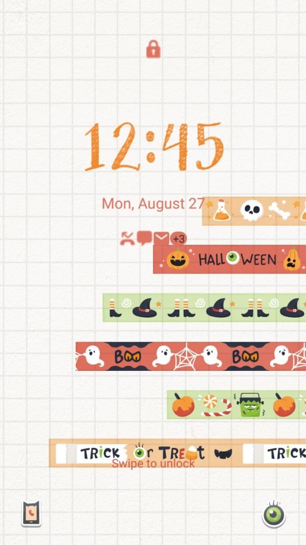 Samsung Themes: ❤️Mun❤️ Halloween Strips ~❤️ Premium Theme the super cute Halloween color strips - Image 2