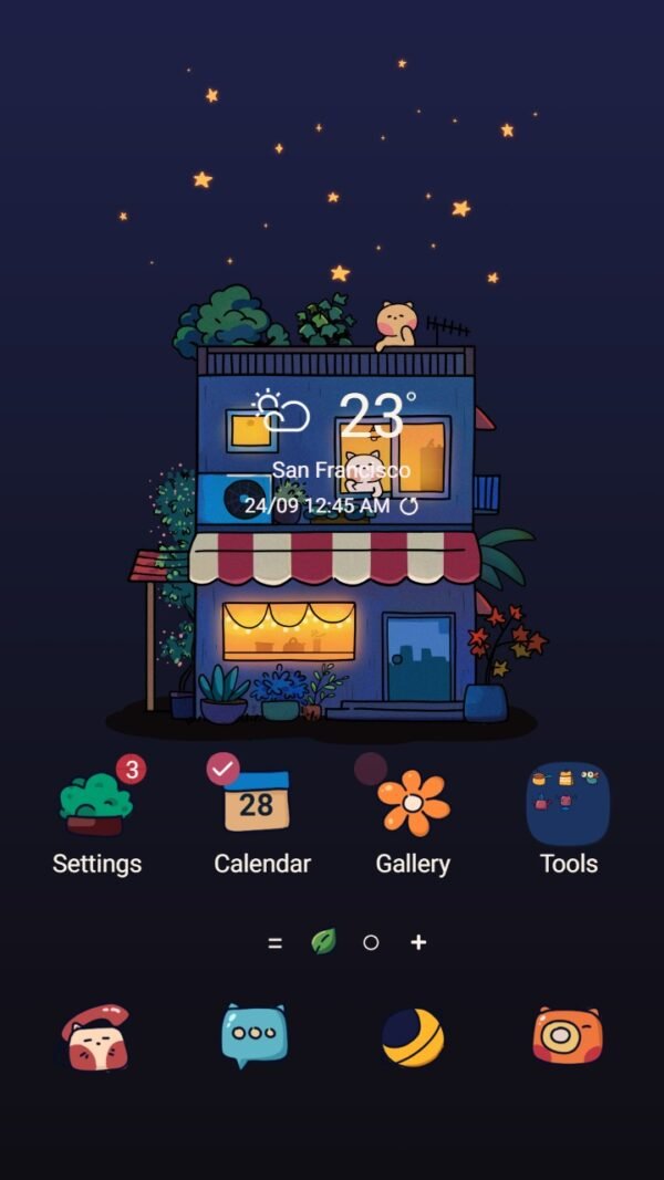 Samsung Themes: ❤️Mun❤️ Relax Night ~❤️ Premium Theme relaxing with the starry night sky