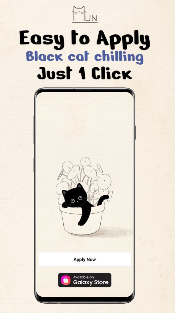 KakaoTalk Themes: Black cat chilling