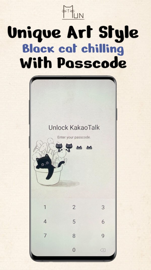 KakaoTalk Themes: Black cat chilling - Image 4