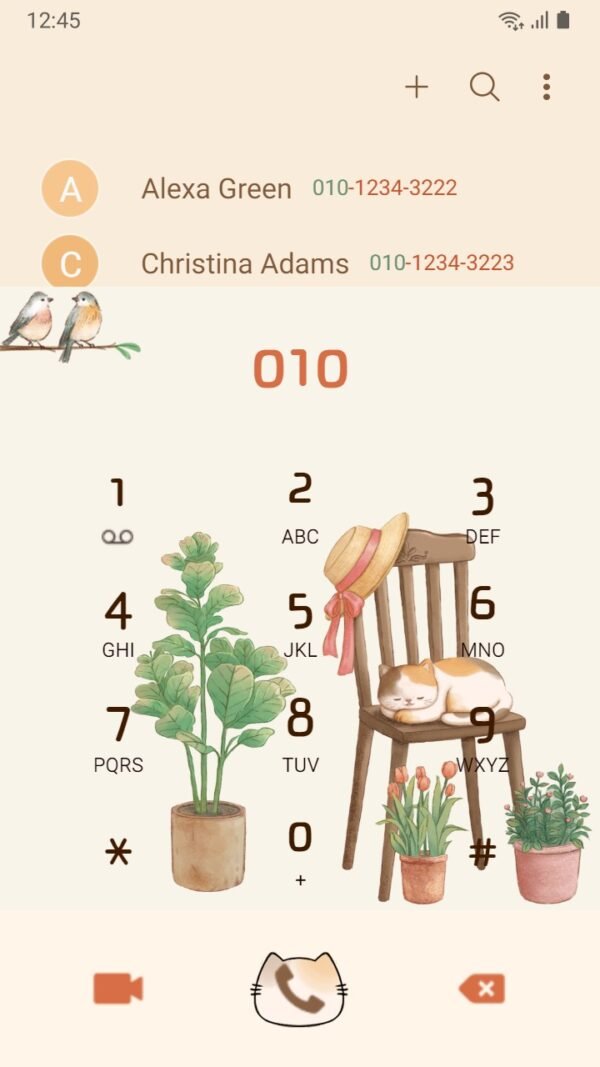 Samsung Themes: ❤️Mun❤️ Sunny Cat Siesta ~❤️ Premium Theme relax by the wooden chair - Image 3