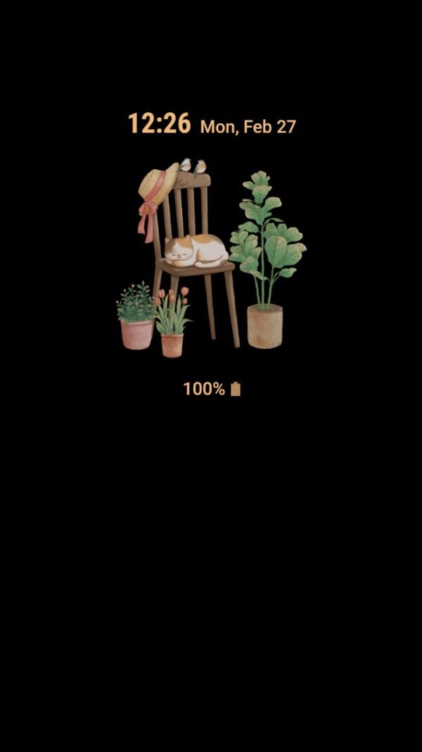 Samsung Themes: ❤️Mun❤️ Sunny Cat Siesta ~❤️ Premium Theme relax by the wooden chair - Image 7