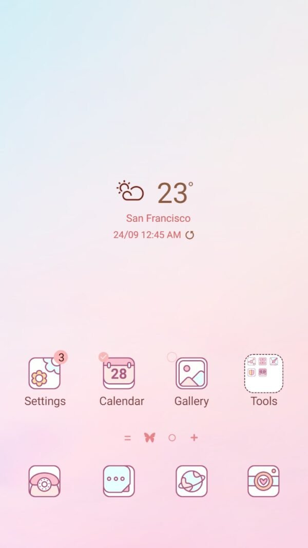 Samsung Themes: ❤️Mun❤️ Pastel Pink ~❤️ Premium Theme pastel pink sky