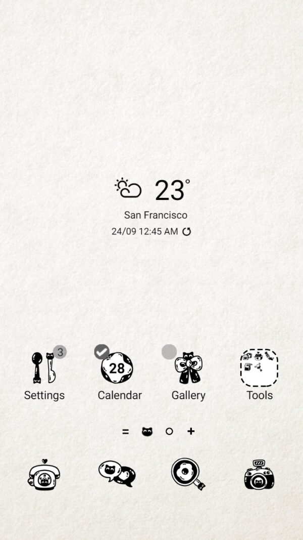 Samsung Themes: ❤️Mun❤️ Black Cat Icon ~❤️ Premium Theme about black and white cat icon