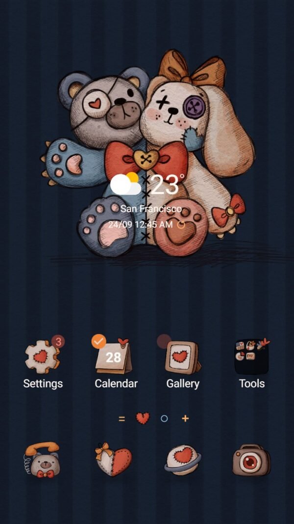 Samsung Themes: ❤️Mun❤️ Spooky Teddy Bear ~❤️ Premium Theme about teddy bear mix between cute and spooky