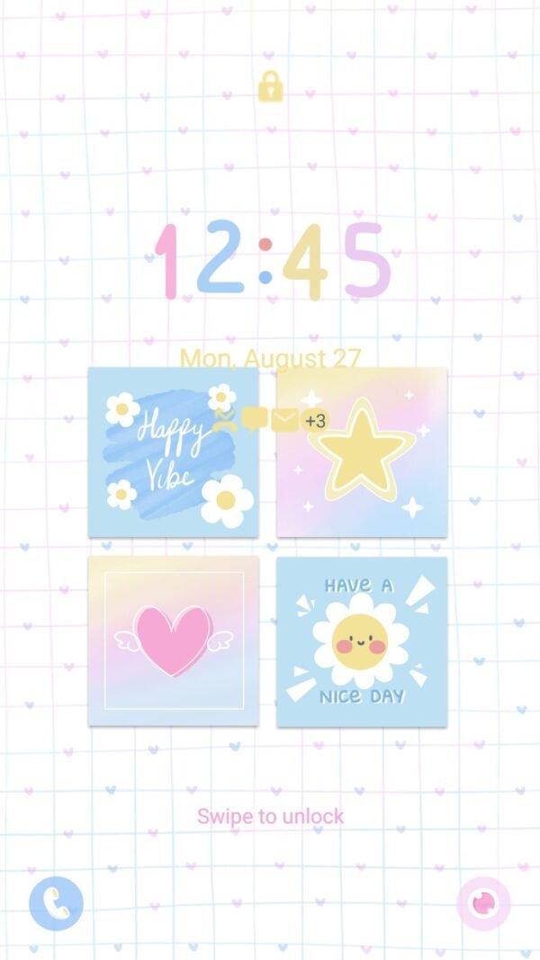 Samsung Themes: ❤️Mun❤️ Blue Mini Art ~❤️ Premium Theme lovely pastel blue wall decoration mini photos - Image 2