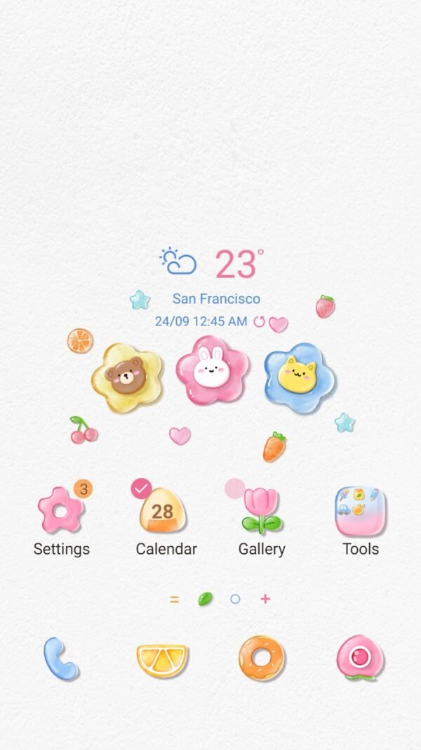 Samsung Themes: ❤️Mun❤️ Glassy Petals ~❤️ Premium Theme with adorable and charming transparent plastic flowers