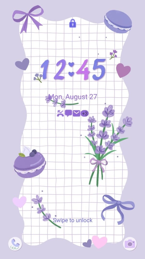 Samsung Themes: ❤️Mun❤️ Purple Sweets ~❤️ Premium Theme the sweetness of lavender and purple macarons - Image 2
