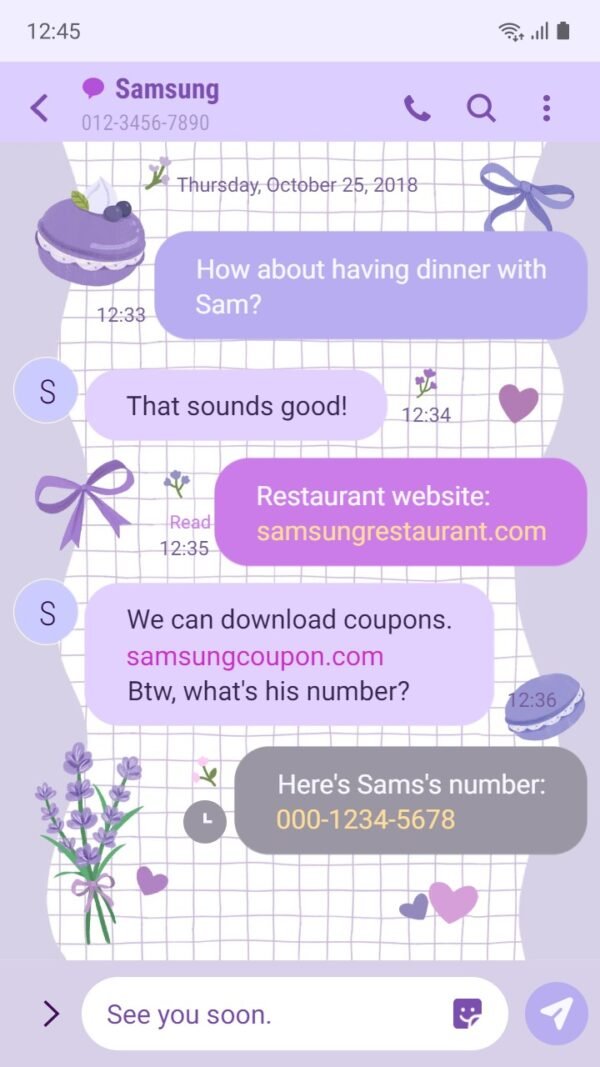 Samsung Themes: ❤️Mun❤️ Purple Sweets ~❤️ Premium Theme the sweetness of lavender and purple macarons - Image 4