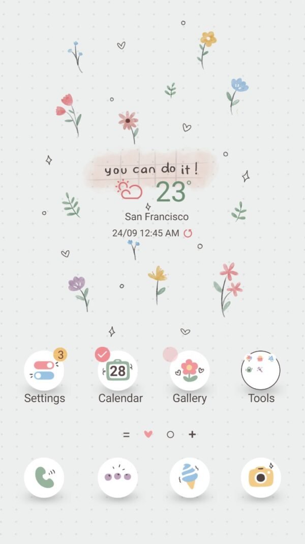 Samsung Themes: ❤️Mun❤️ Tiny Flower ~❤️ Premium Theme unique tiny flower artworks for a fresh and colorful vibe