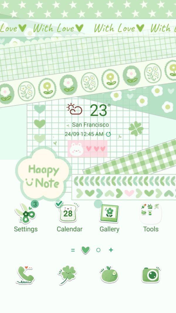 Samsung Themes: ❤️Mun❤️ Happy Floral Note ~❤️ Premium Theme playful flower designs that radiate positivity and joy