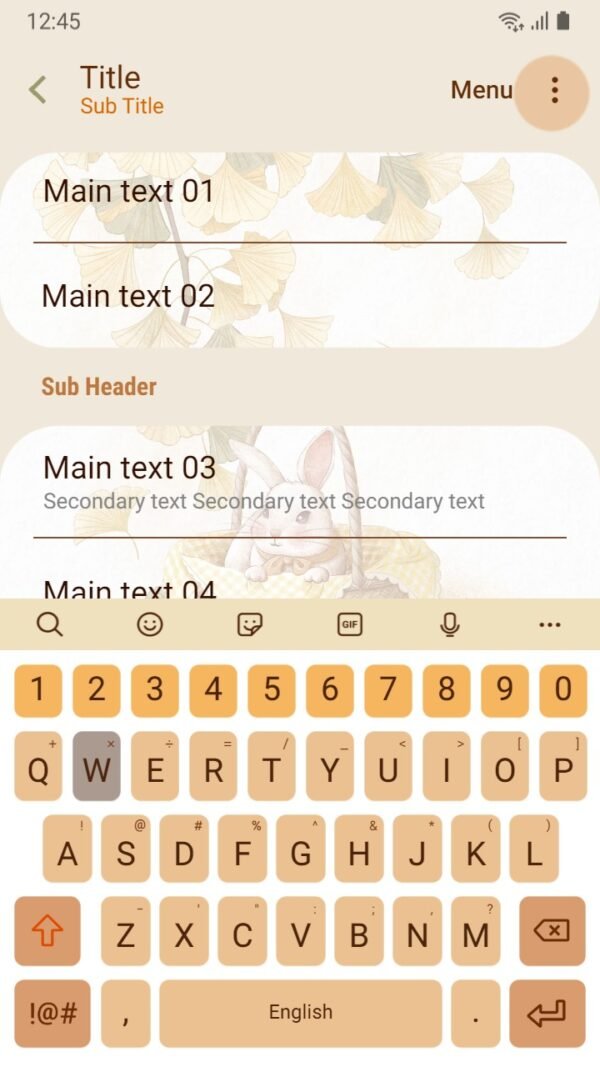 Samsung Themes: ❤️Mun❤️ Ginko Bunny Basket ~❤️ Premium Theme about cute bunny in a Ginko leaf basket - Image 6