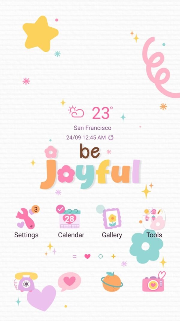 Samsung Themes: ❤️Mun❤️ Be Joyful ~❤️ Premium Theme bright colors spreading happiness