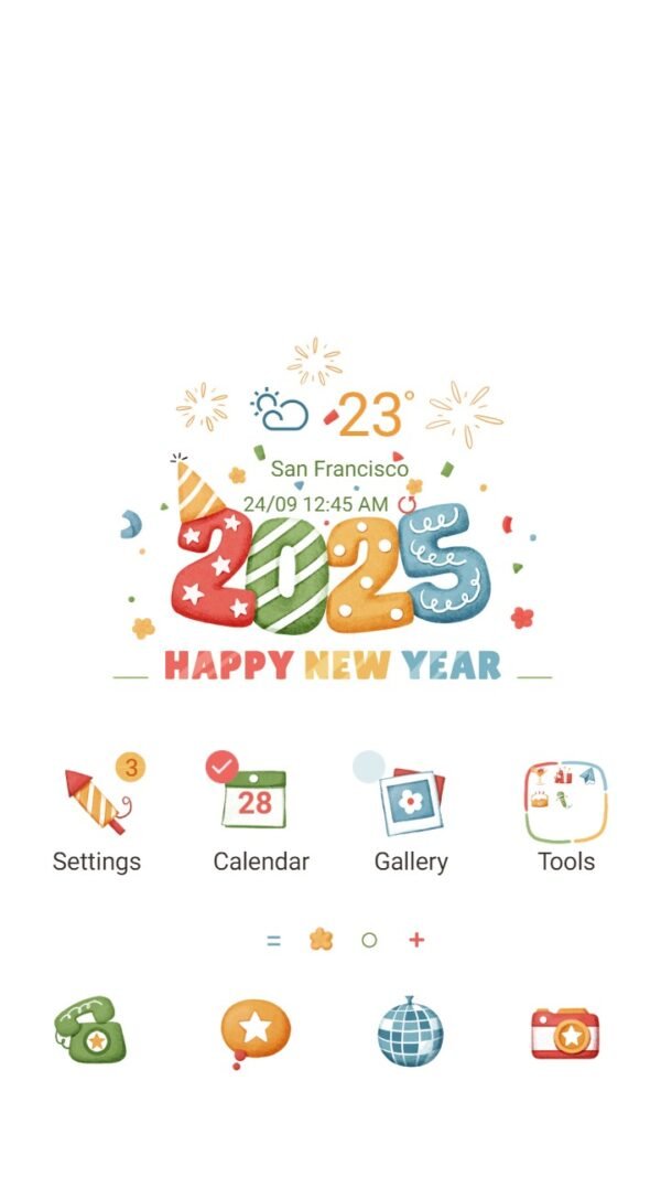 Samsung Themes: ❤️Mun❤️ New Year 2025 ~❤️ Premium Theme celebrate 2025 with colorful joy