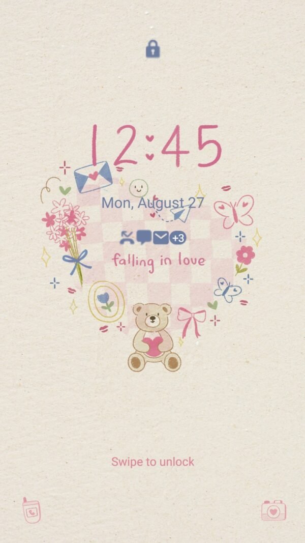 Samsung Themes: ❤️Mun❤️ Falling in Love ~❤️ Premium Theme romantic vibes with cute hearts and teddy bear - Image 2