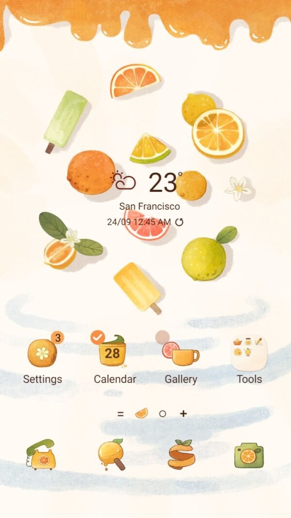 Samsung Themes: [Sim] Citrus Summer ~ Premium Theme lemon and freshness of summer