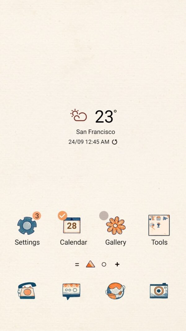 Samsung Themes: [Sim] Crayons ~ Premium Theme the symbols are drawn with pencil strokes