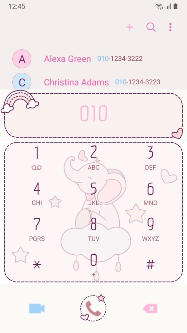 Samsung Themes: [Sim] Baby Elephant ~ Premium Theme about little elephant sitting on the cloud - Image 3