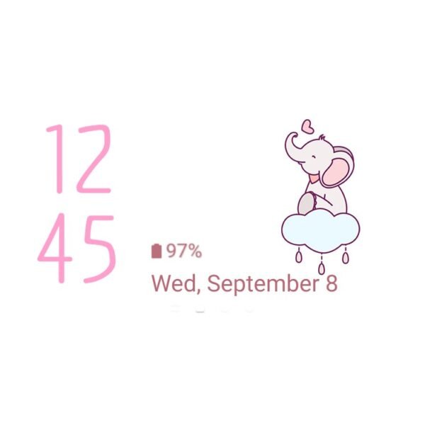 Samsung Themes: [Sim] Baby Elephant ~ Premium Theme about little elephant sitting on the cloud - Image 8