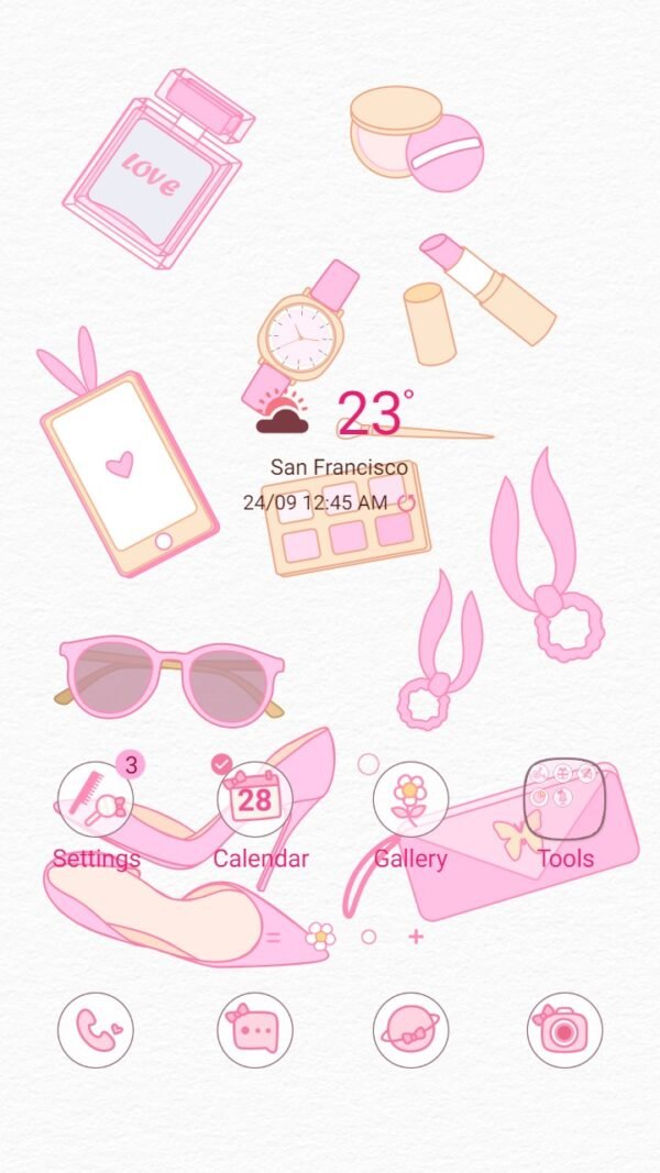 Samsung Themes: [Sim] Pink Soft Things ~ Premium Theme pink essentials for girls