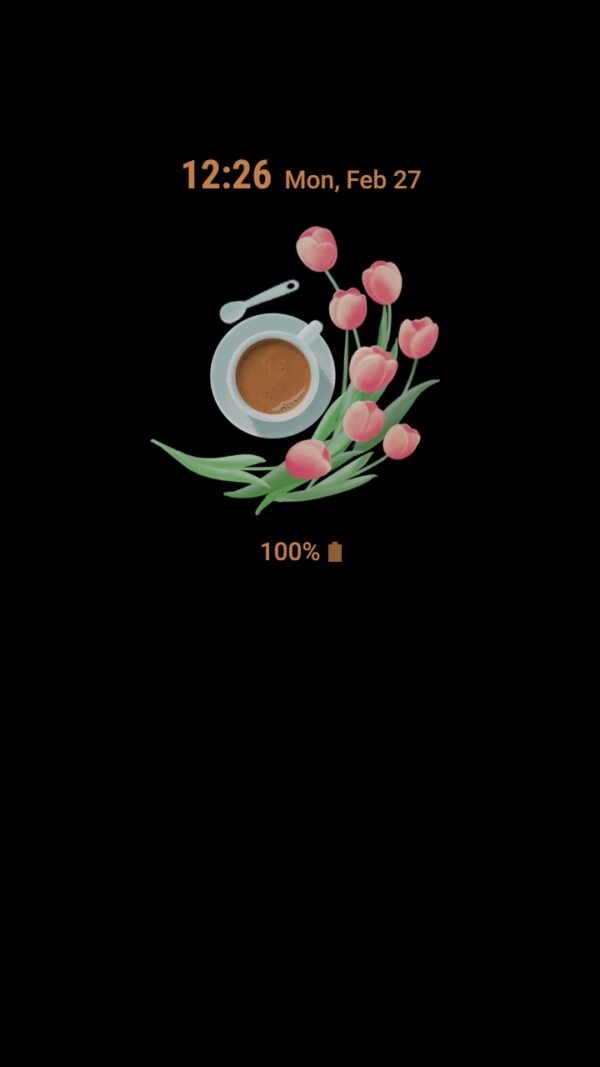 Samsung Themes: [Sim] Cup of Coffee ~ Premium Animated Theme & Sound Pack relax with a cup of coffee and tulips - Image 7
