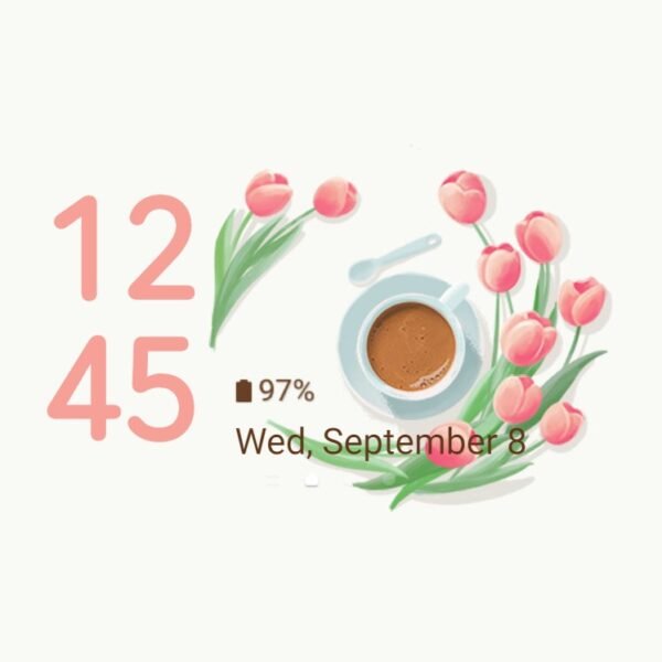 Samsung Themes: [Sim] Cup of Coffee ~ Premium Animated Theme & Sound Pack relax with a cup of coffee and tulips - Image 8