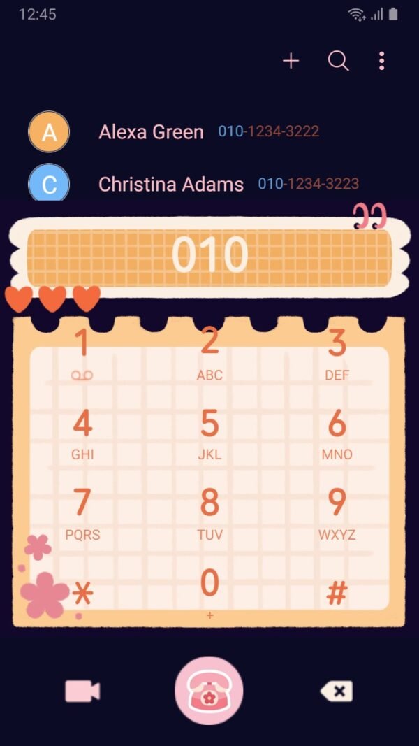 Samsung Themes: [Sim] Cute Note ~ Premium Theme adorable notes on dark phone screen - Image 3