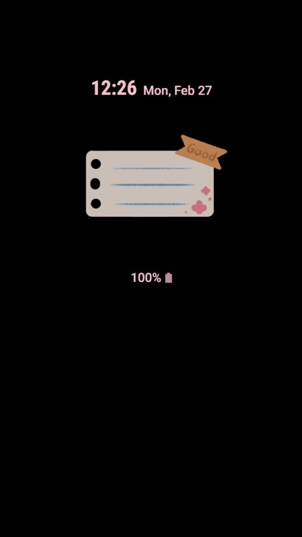 Samsung Themes: [Sim] Cute Note ~ Premium Theme adorable notes on dark phone screen - Image 7
