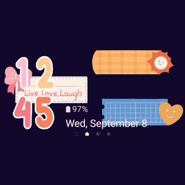 Samsung Themes: [Sim] Cute Note ~ Premium Theme adorable notes on dark phone screen - Image 8