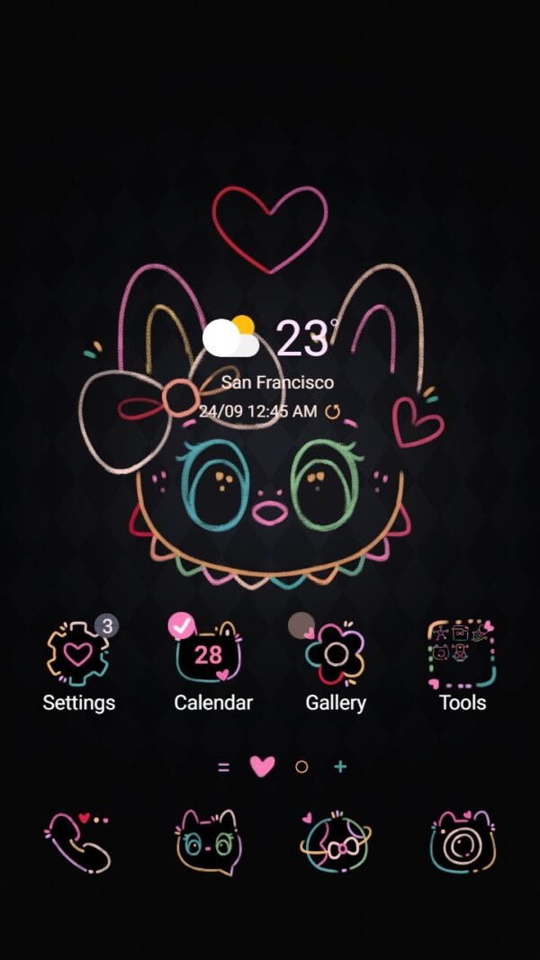 Samsung Themes: [Sim] The Neon Monster ~ Premium Theme the cute monster exciting macaron vinyl face