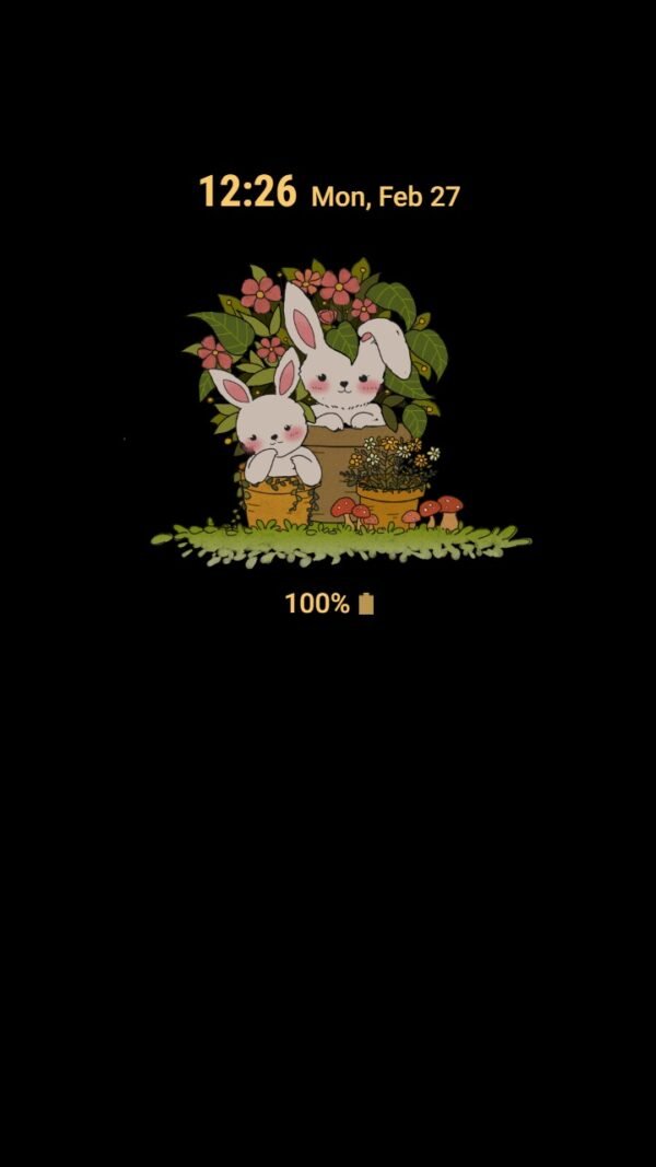 Samsung Themes: [Sim] Bunny Couple ~ Premium Theme the adorable bunnies joyfully playing together - Image 7