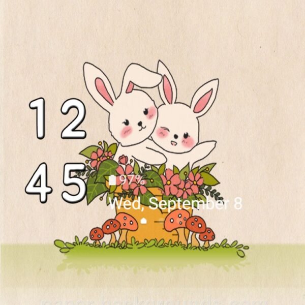 Samsung Themes: [Sim] Bunny Couple ~ Premium Theme the adorable bunnies joyfully playing together - Image 8