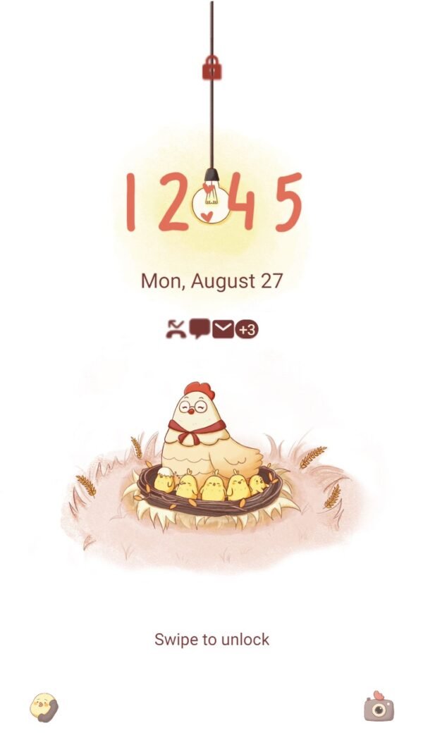 Samsung Themes: [Sim] Cheerful Chickens ~ Premium Theme featuring a playful flock of chickens - Image 2