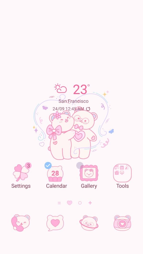 Samsung Themes: ❤️Mun❤️ Love Bears ~❤️ Premium Theme adorable bear couple in love