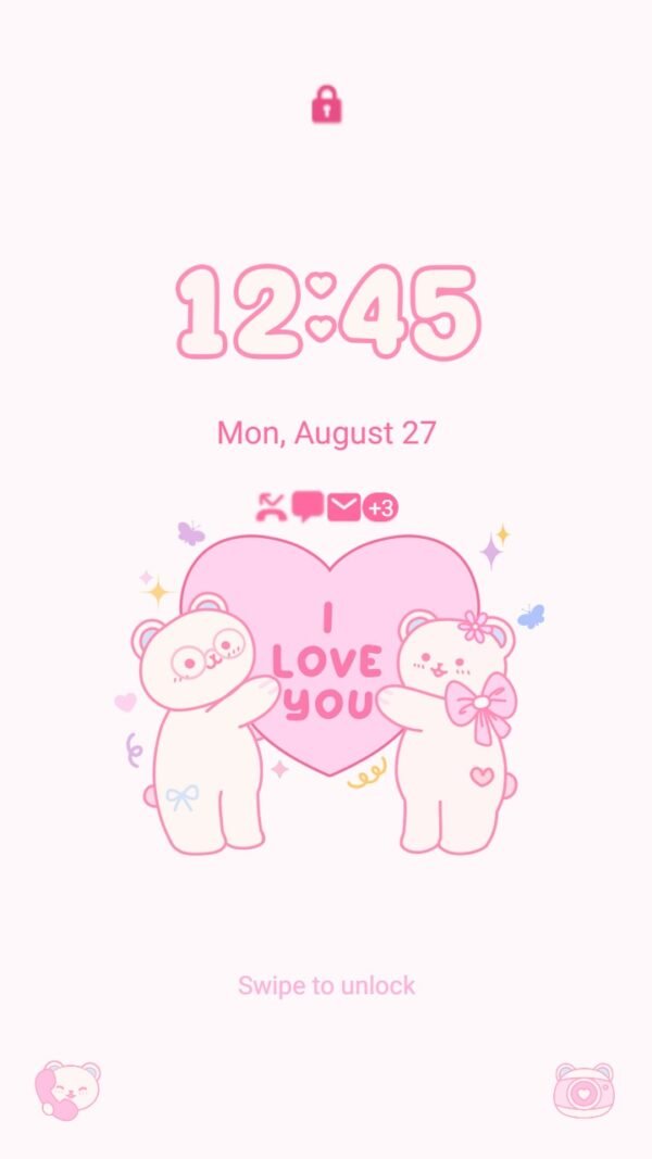 Samsung Themes: ❤️Mun❤️ Love Bears ~❤️ Premium Theme adorable bear couple in love - Image 2