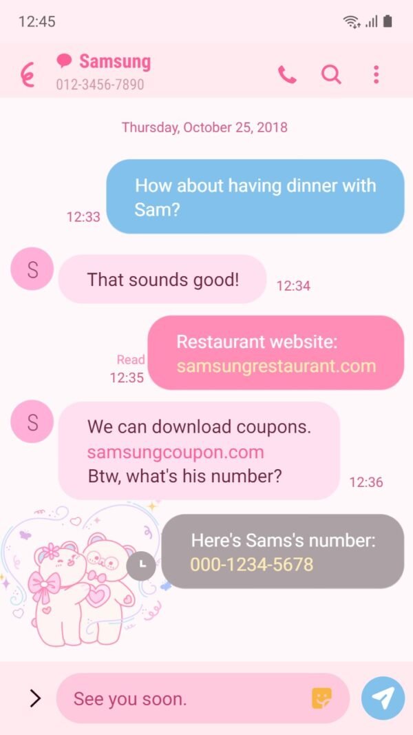 Samsung Themes: ❤️Mun❤️ Love Bears ~❤️ Premium Theme adorable bear couple in love - Image 4