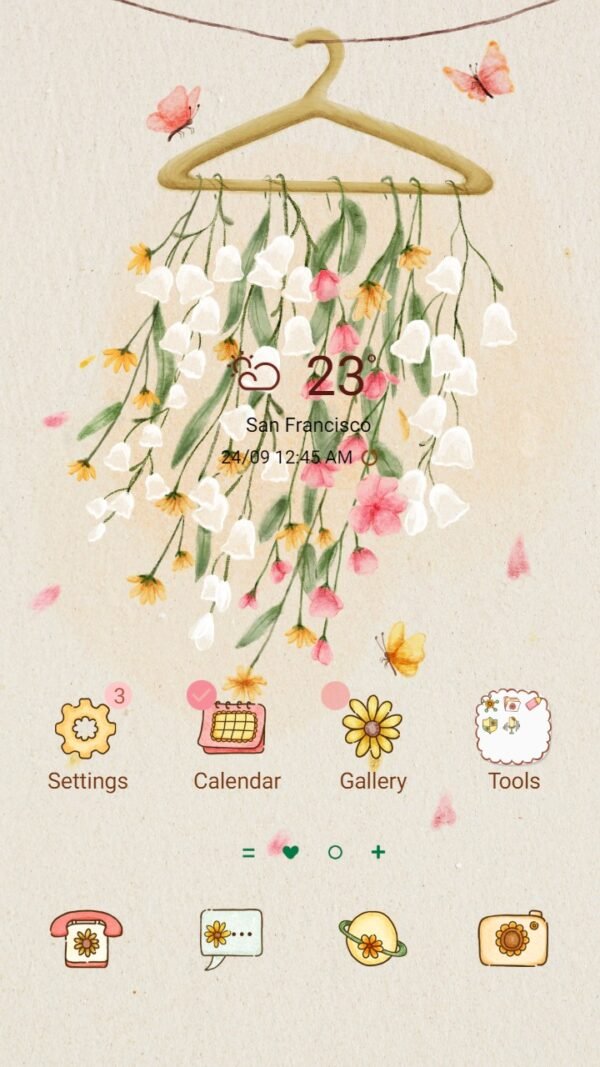 Samsung Themes: ❤️Mun❤️ Floral Elegance ~❤️ Premium Theme graceful flowers cascading gently